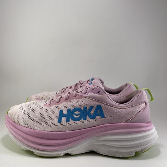 Hoka One One Bondi 8 Running Shoes Womens Size 11 D Wide Pink Twilight Sneaker - Picture 3 of 11